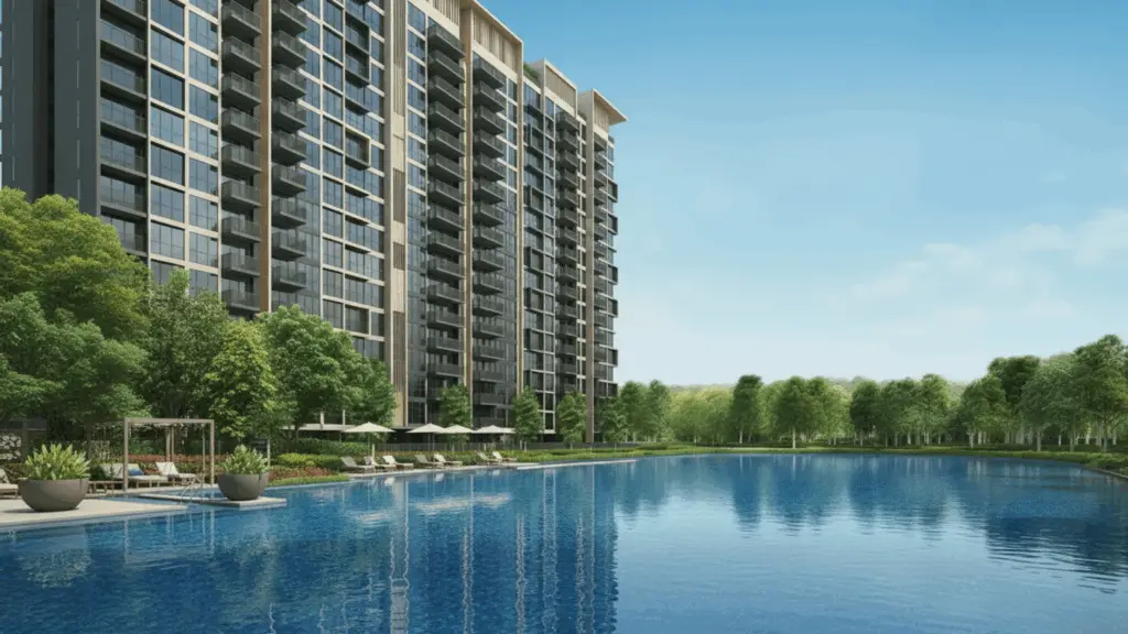 lakeside drive residences illustration pool view